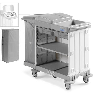 Carro de Housekeeping Magic Hotel 880B con protector de paredes